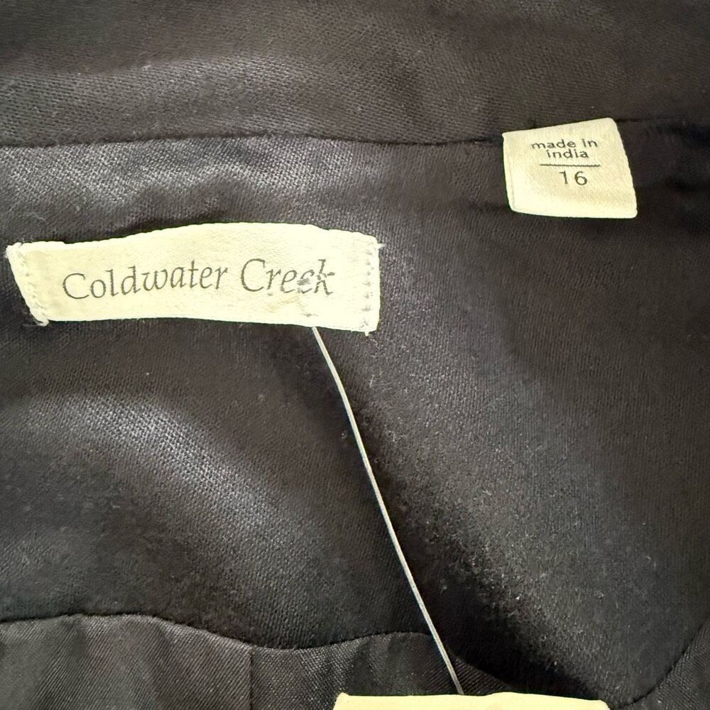 NWT Coldwater Creek Black Brown Embroidered Jacket $100 16 - Picture 8 of 9